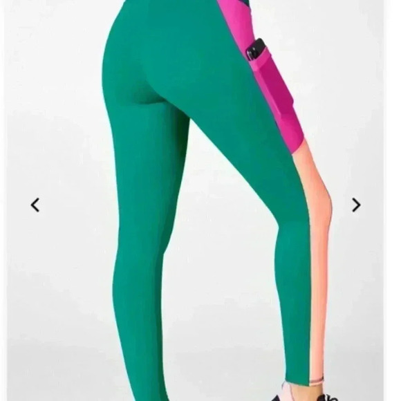 Fabletics power hold on the go high waisted legging dark jade wild nectar fiesta - Picture 3 of 7